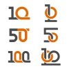 10 50 100 anniversary number vector