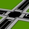 3D pespective crossroad with crosswalks vector