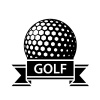 golf ball black ribbon simple symbol vector