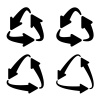 recycle triangular arrow eco symbol vector