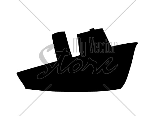 vector Steamship silhouette