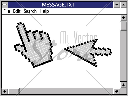 vector nostalgic window including cursors