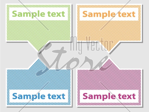 vector set of striped labels