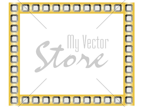 vector golden frame with diamonds