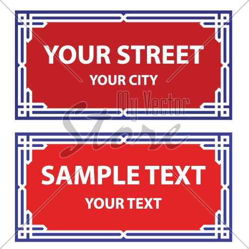 vector street signboard