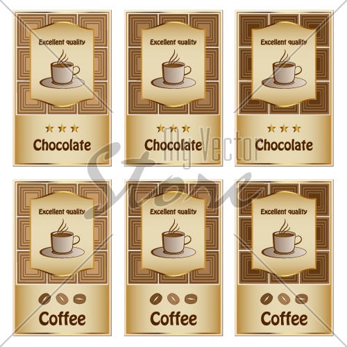 vector coffee and chocolate labels