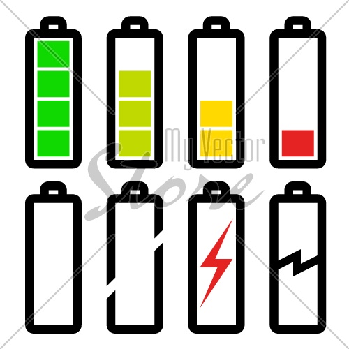 vector symbols of battery level
