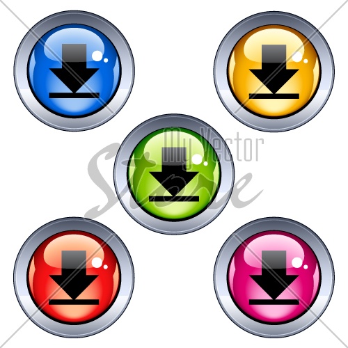 Vector glossy download buttons