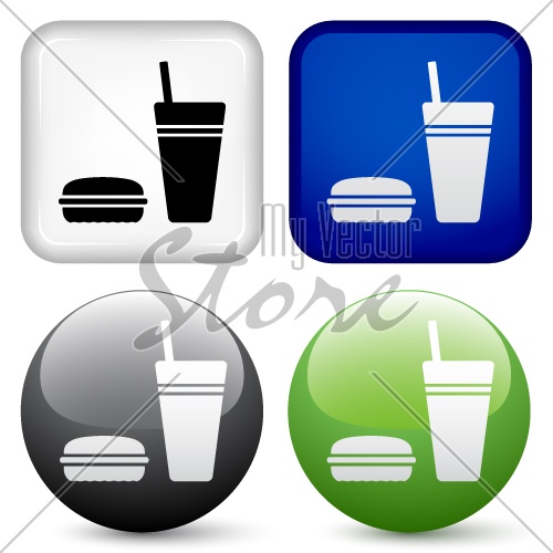 vector food buttons