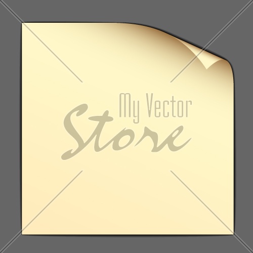 vector yellow bended paper