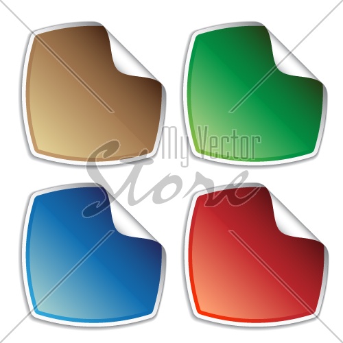 vector blank colored stickers