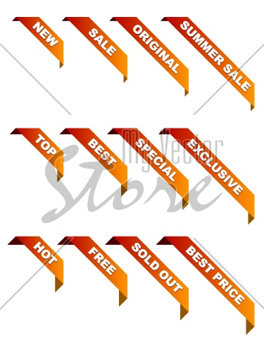 vector promotional ribbons