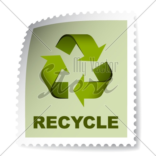 vector recycle post stamp