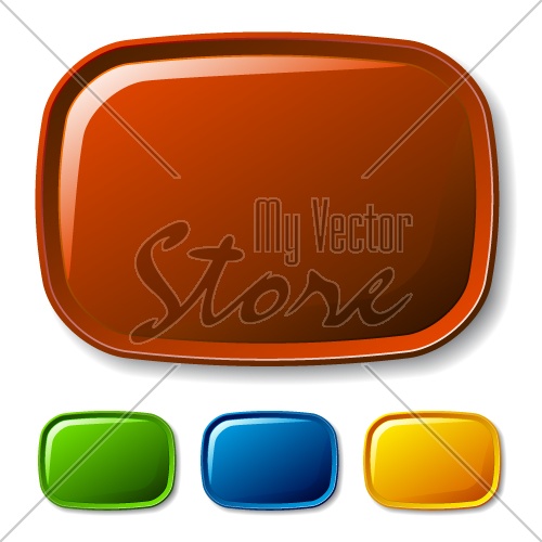 vector blank rounded glossy buttons