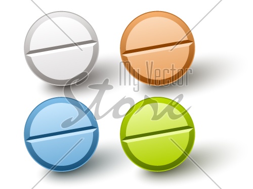 vector stylish colored pills