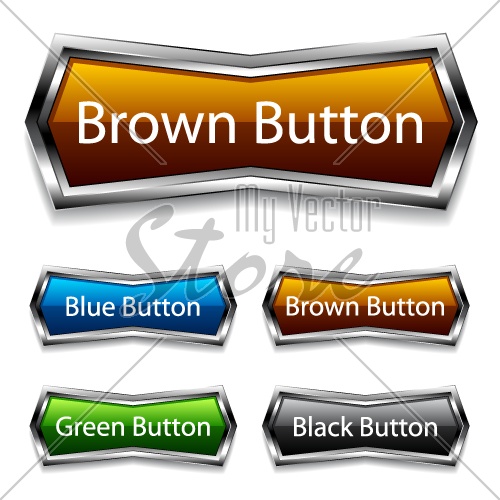 vector shiny chrome web buttons