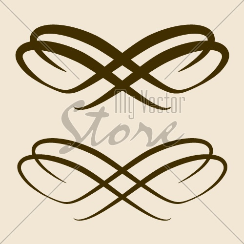 vector calligraphic bow design element