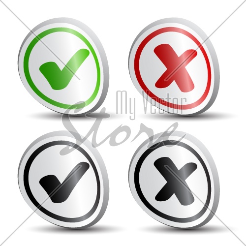 vector white checkmarks round labels