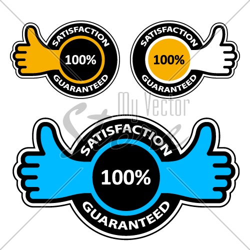 vector thumb up satisfaction guaranteed labels