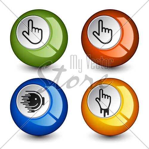 vector stylish round glossy buttons