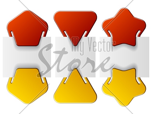vector attached labels - triangle pentagon star