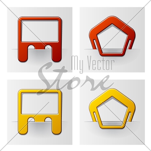 vector attached frames - pentagon and rectangle