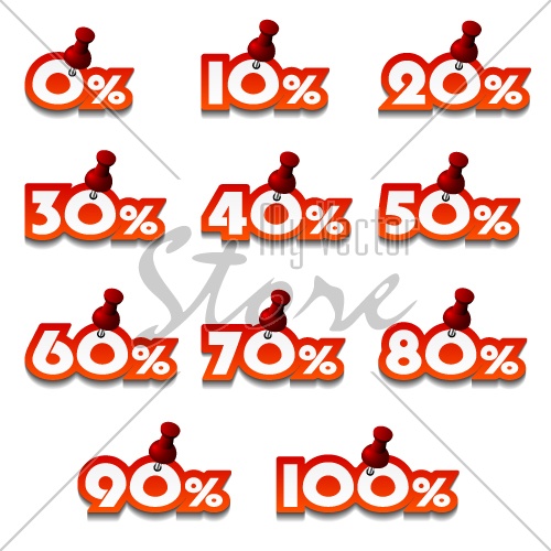 vector attached promotional percentage numbers