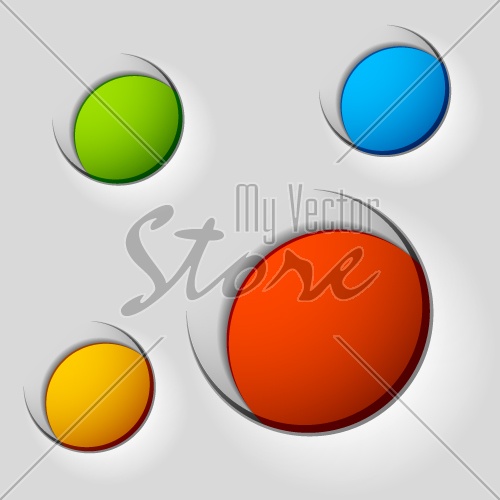 vector blank round labels attached on paper