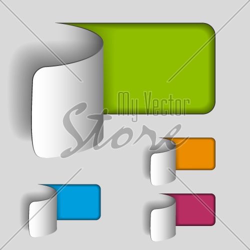 vector blank paper cut out rectangle labels