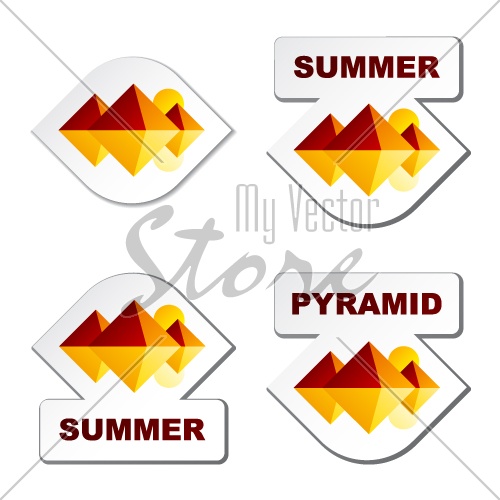 vector summer egypt pyramid stickers