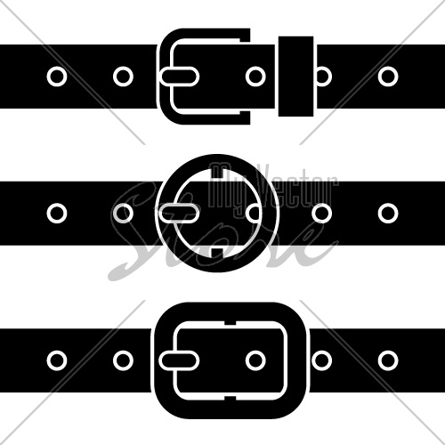 vector buckle belt black symbols