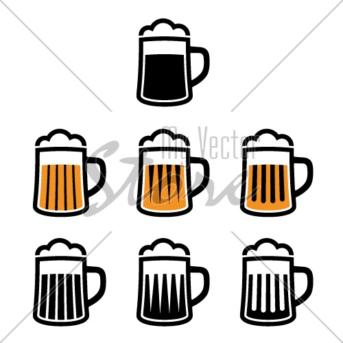 vector beer mug symbols