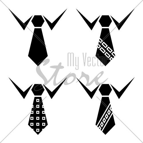 vector tie black symbols
