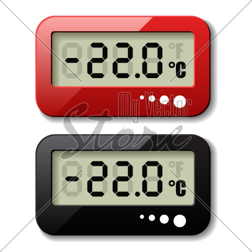vector digital thermometer icons
