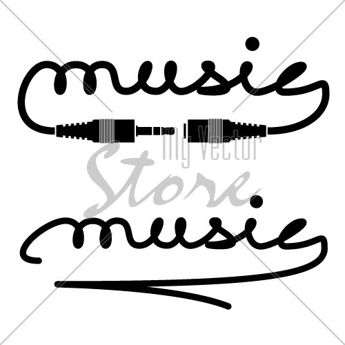 vector jack connectors music calligraphy