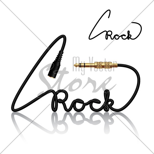 vector jack connectors rock calligraphy