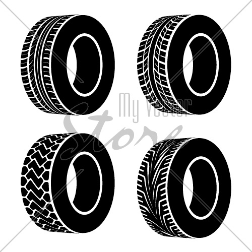 vector black tyre symbols