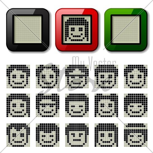 vector LCD display pixel faces