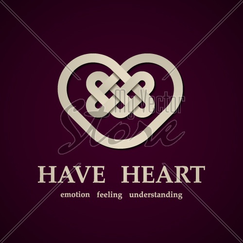 vector celtic heart symbol design template