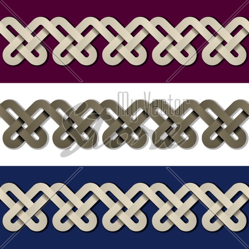 vector seamless paper knot frame background