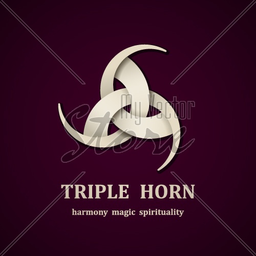 vector celtic triple horn symbol design template