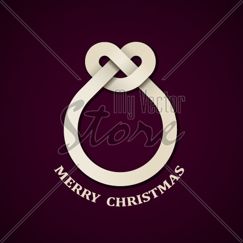 vector abstract paper knot christmas ball