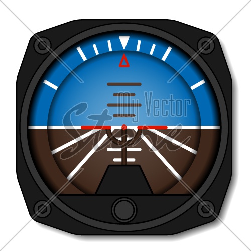 vector aviation airplane attitude indicator - artificial gyroscope horizon