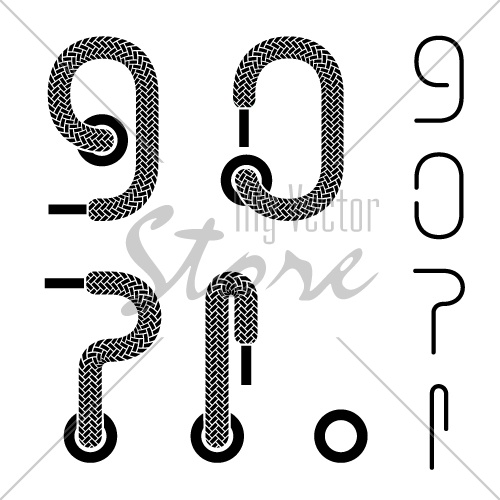 vector shoe lace number 9 0 question exclamation dot mark