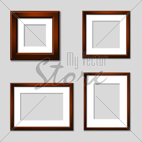 Vector wooden mahogany picture frames