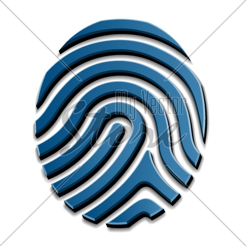 vector 3D drawing fingerprint symbol