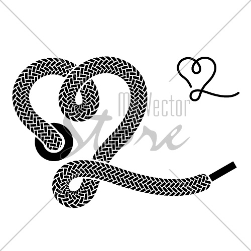 vector shoe lace heart symbol