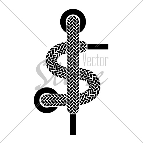 vector shoe lace american dollar symbol