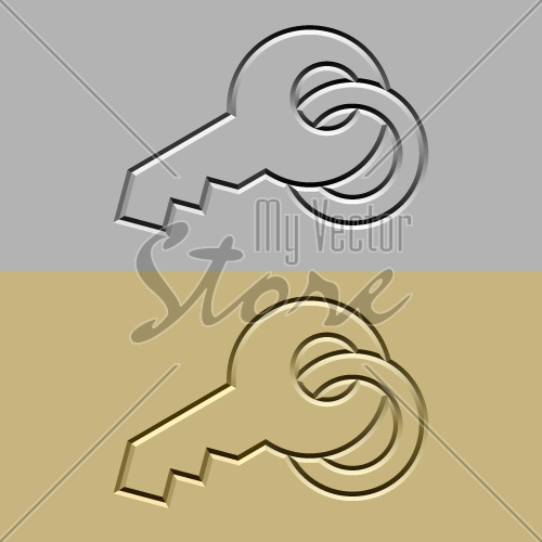 vector stone carved key symbol