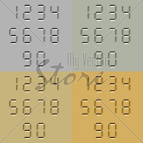 vector stone carved digital numbers